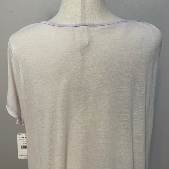 Free People We The Free Pluto Top Blouse Lavender Purple Pink Linen Blend Sz S - Picture 10 of 16